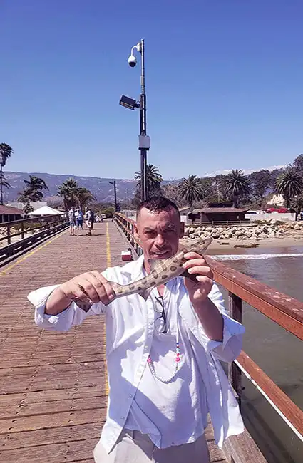 Santa Barbara love for author and Veteran David Haave Goleta pier CA USA -- David Haave